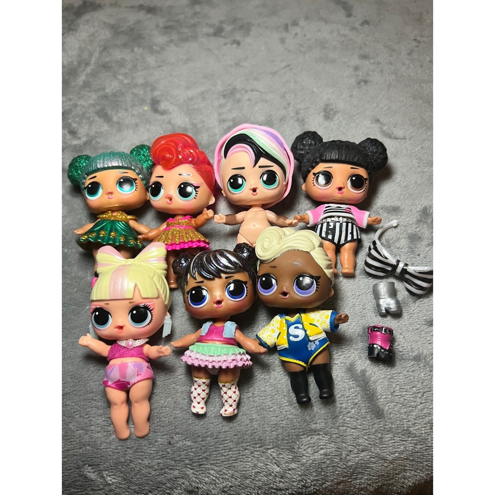 LOL Surprise Doll Lot of 7 MGA Entertainment Glitter Fashion Figures Accessories